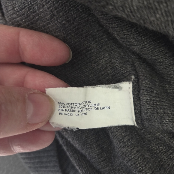 GAP Gray Dolman Sleeve 5% Rabbit Fur Sweater Dress Size L - Picture 6 of 7